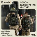 «Плюси» для військових: за тиждень придбано 1104 залізничних квитки через спеціальний резерв