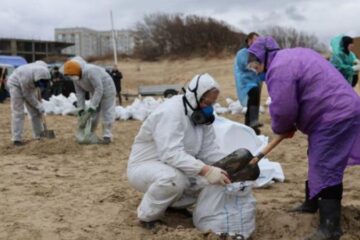 За два дні в Севастополі зібрали понад 100 тонн забрудненого мазутом грунту