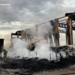 У Чернігівській області через ракетно-дронову атаку РФ загорівся ангар з вугіллям