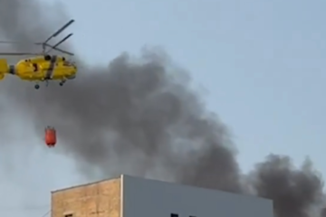 До гасіння пожеж у Києві залучили гелікоптер