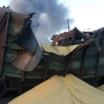 Росіяни обстріляли вагони Укрзалізниці з українським зерном