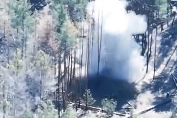 Маскування не допомогло: аеророзвідка знайшла, а FPV-дрон вразив ворожу гармату