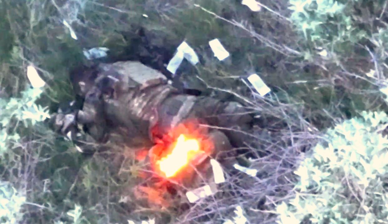 «Погуляв на всі бабки» — після прильоту FPV «мільйони» окупанта розлетілися по полю