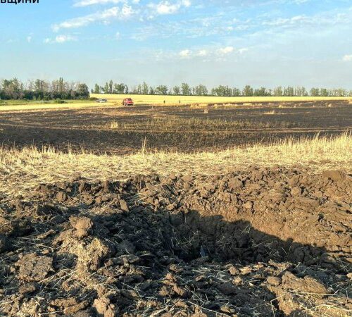 Російська авіабомба знищила 60 га пшеничного поля на Харківщині