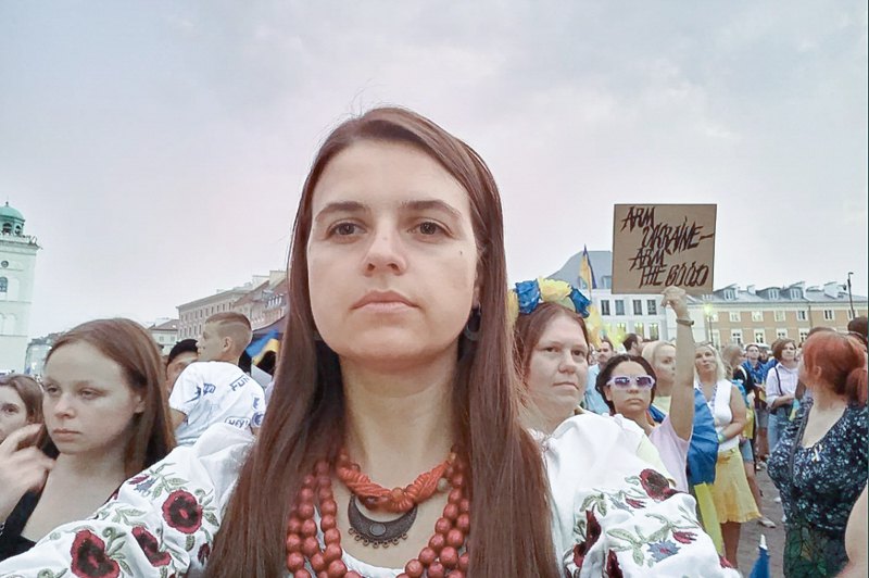 Апчел під час Акція у Варшаві на підтримку України