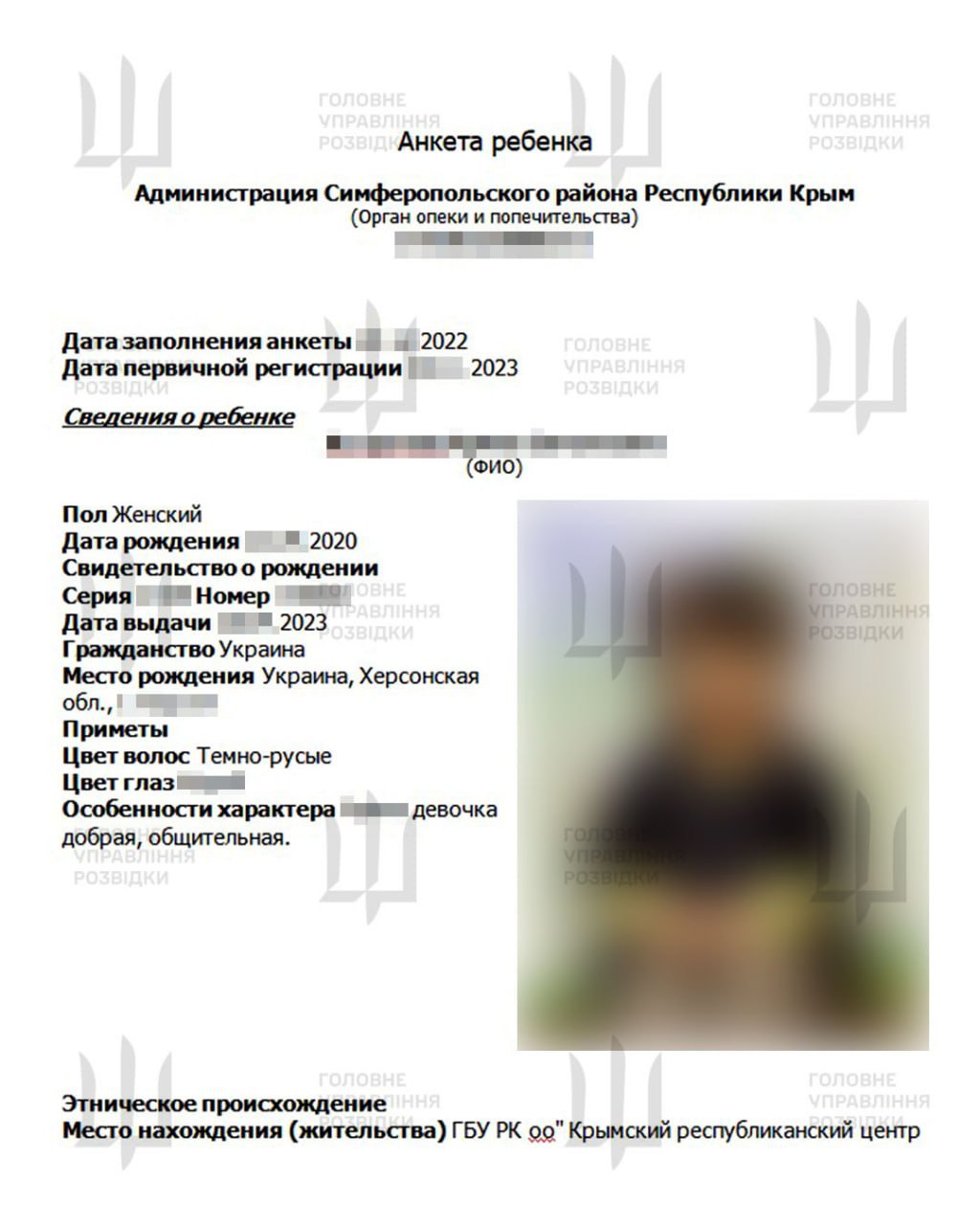 Докази викрадення росіянами українських дітей із ТОТ