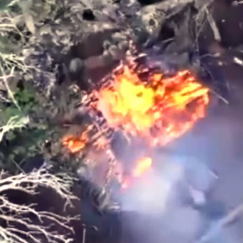 Вогняний фінал для Д-30: український дрон-камікадзе перетворив ворожу гармату на багаття