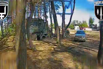 «Окупаційний кемпінг закінчився вибухом»: наш дрон влучив у КамАЗ з гамаком серед сосен