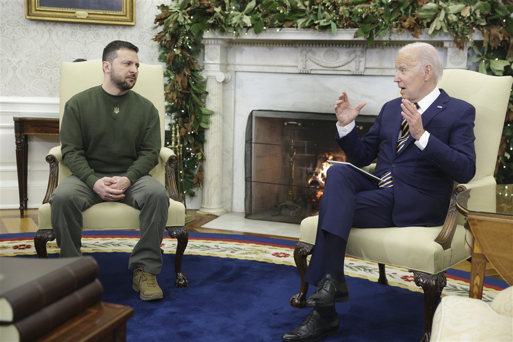 Президент США Джо Байден під час зустрічі з президентом України Володимиром Зеленським в Овальному кабінеті Білого дому, 21 грудня 2022 року.