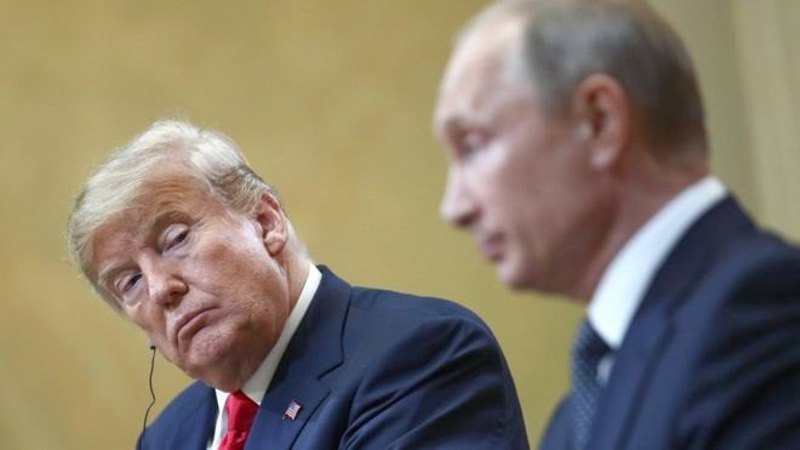 Президенти РФ Путін і США Трампа під час пресконференції
