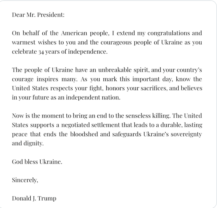 Привітання Дональда Трампа