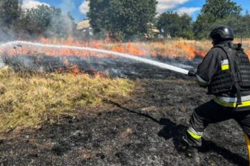 На Харківщині через російські обстріли виникла масштабна пожежа сухостою