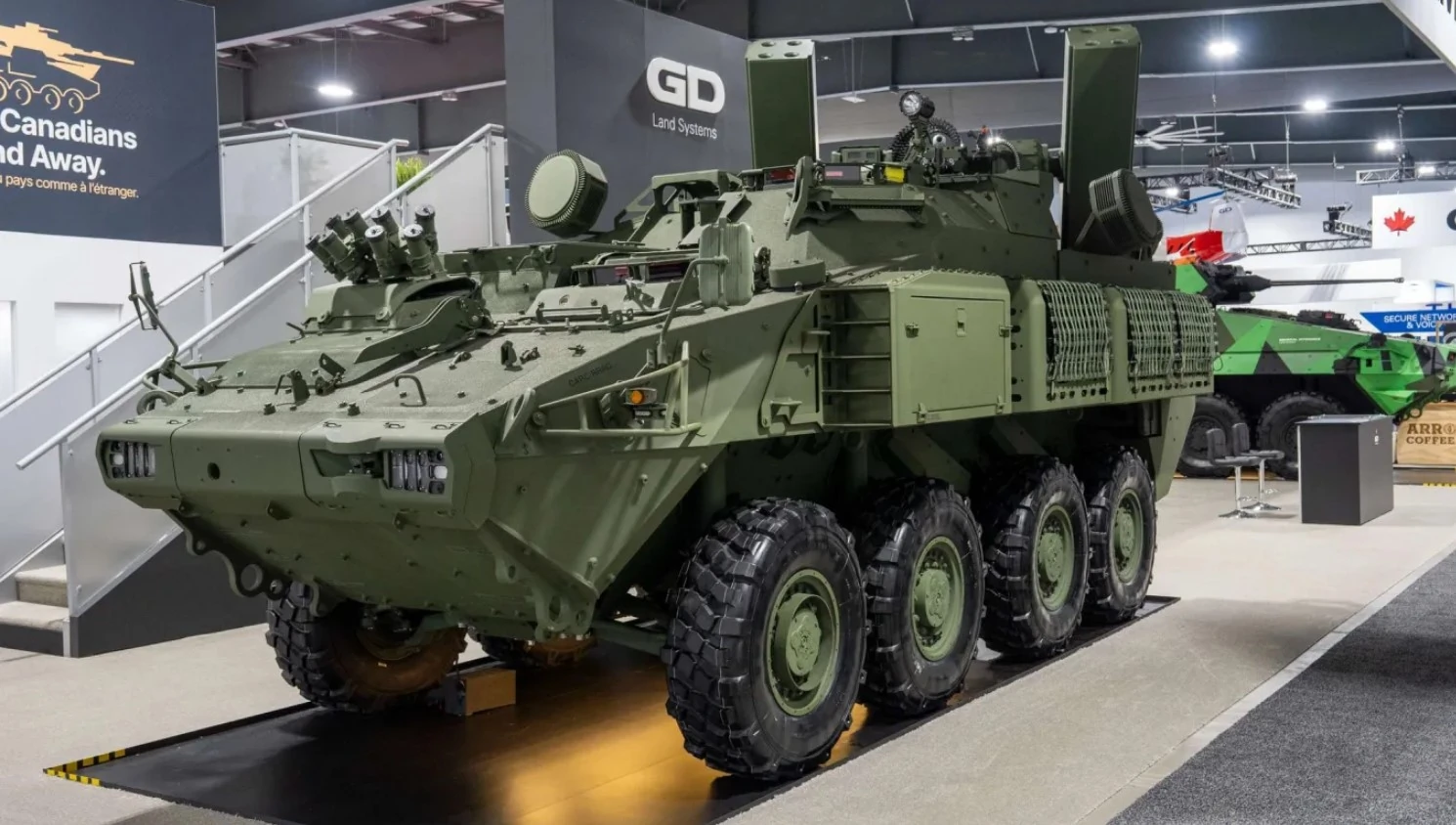 Компанія General Dynamics Land Systems Canada демонструє протиповітряний комплекс LAV 6.0 на оборонній виставці CANSEC 2025 в Оттаві, Канада. Фото: GDLS-C