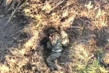 Невдале маскування — окупант приліг в полі, але його знайшов наш дрон