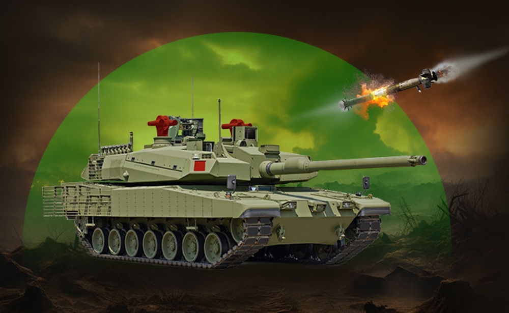 Традиційна пасивна броня, навіть доповнена динамічним захистом, часто виявляється неефективною проти сучасних високоточних протитанкових ракет та нових типів снарядів. Візуалізація Aselsan