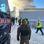 Загорівся склад поблизу аеропорту «Жуляни» на Солом’янці. Рух транспорту перекрили