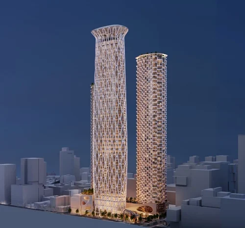 Це проєкт трьох хмарочосів у Ванкувері, натхненний рифами з морських губок