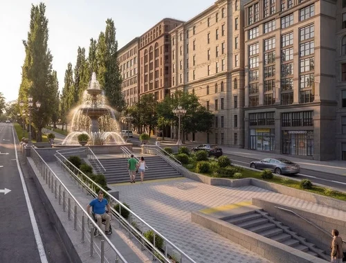 Фонтан і нові наземні переходи: КМДА показала проєкт простору навпроти Бессарабки