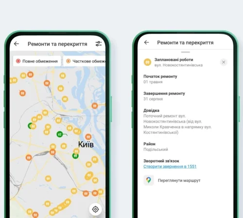Сповіщення про перекриття або ремонт доріг надсилатиме «Київ Цифровий»