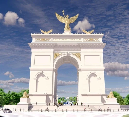 Золоті леви та ангел на вершині: як виглядатиме «Арка Трампа» у Вашингтоні