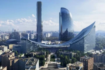 У Мілані завершують будівництво комплексу CityWave: дві вежі об’єднають 140-метровим навісом