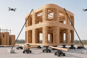 Foster + Partners створять роботів, які будуватимуть дерев’яні будинки «зверху вниз»