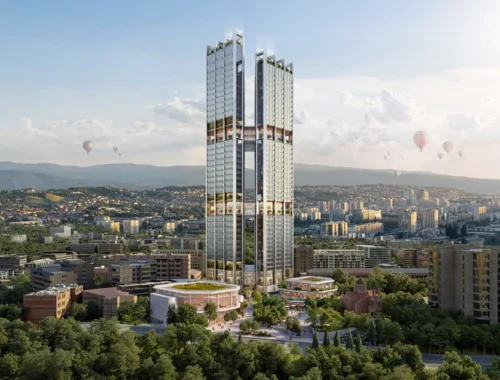 Студія Foster + Partners спроєктувала хмарочоси, які з’єднуватимуться між собою ландшафтними терасами