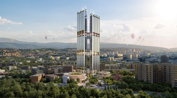 Студія Foster + Partners спроєктувала хмарочоси, які з’єднуватимуться між собою ландшафтними терасами