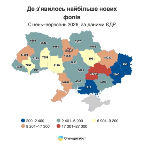 В Україні у 2026 році відкрили на 66 тисяч ФОПів більше, ніж закрили