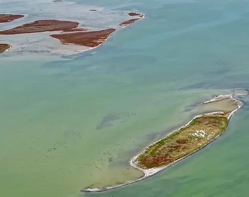 На Каспійському морі утворився новий острів через падіння рівня води